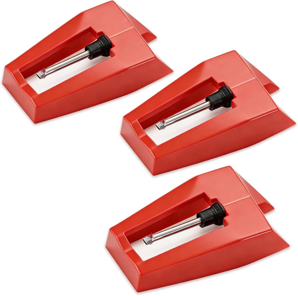 A set of replacement needles for vinyl players