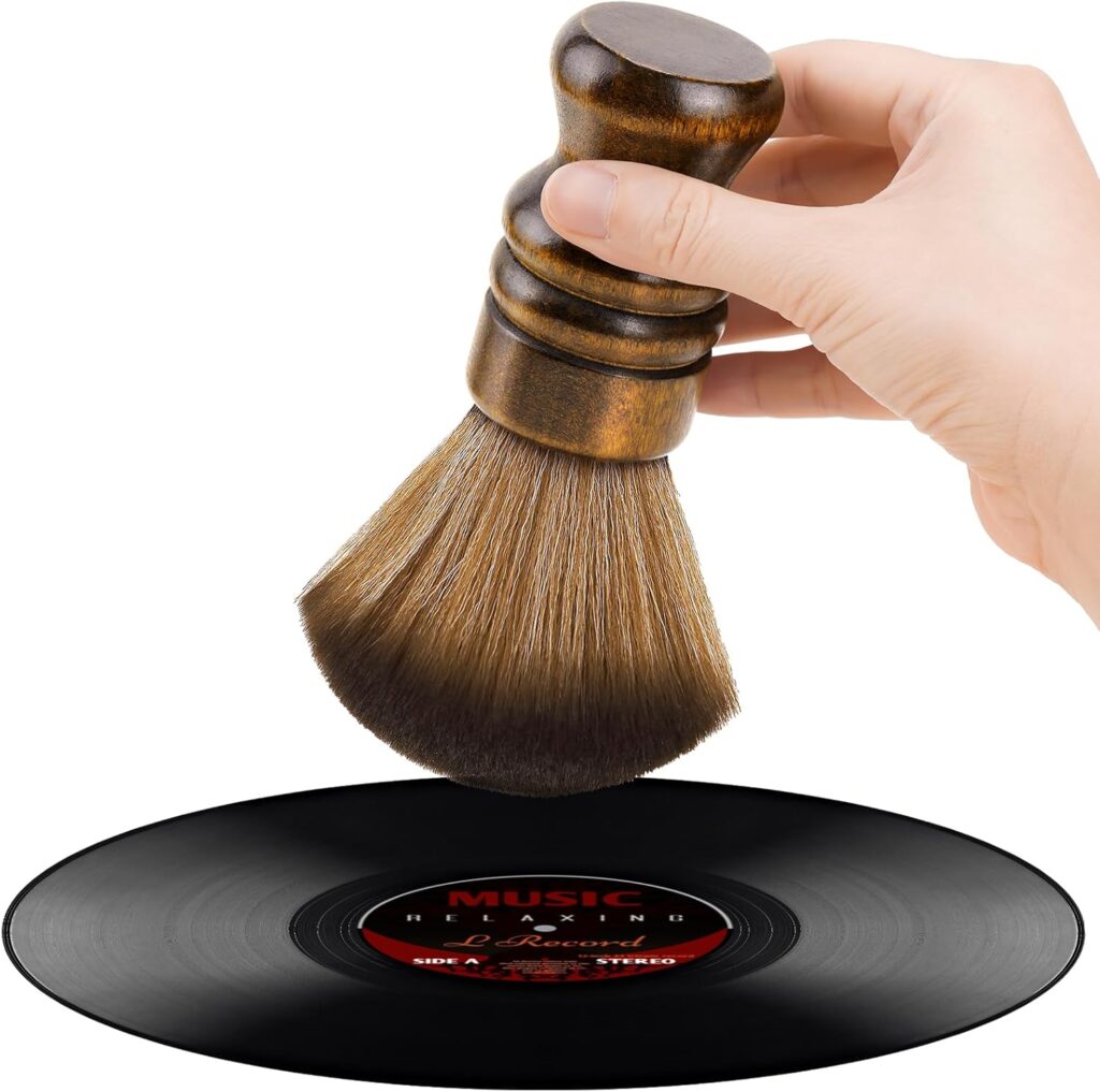 A soft, dry brush for vinyl record maintenance and cleaning